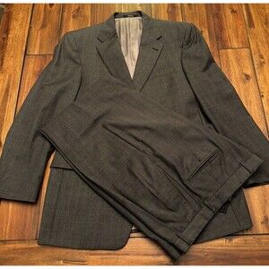 Men's 40R Hart Schaffner Marx Gold Trumpeter Gray 2-Pc Suit Pants USA